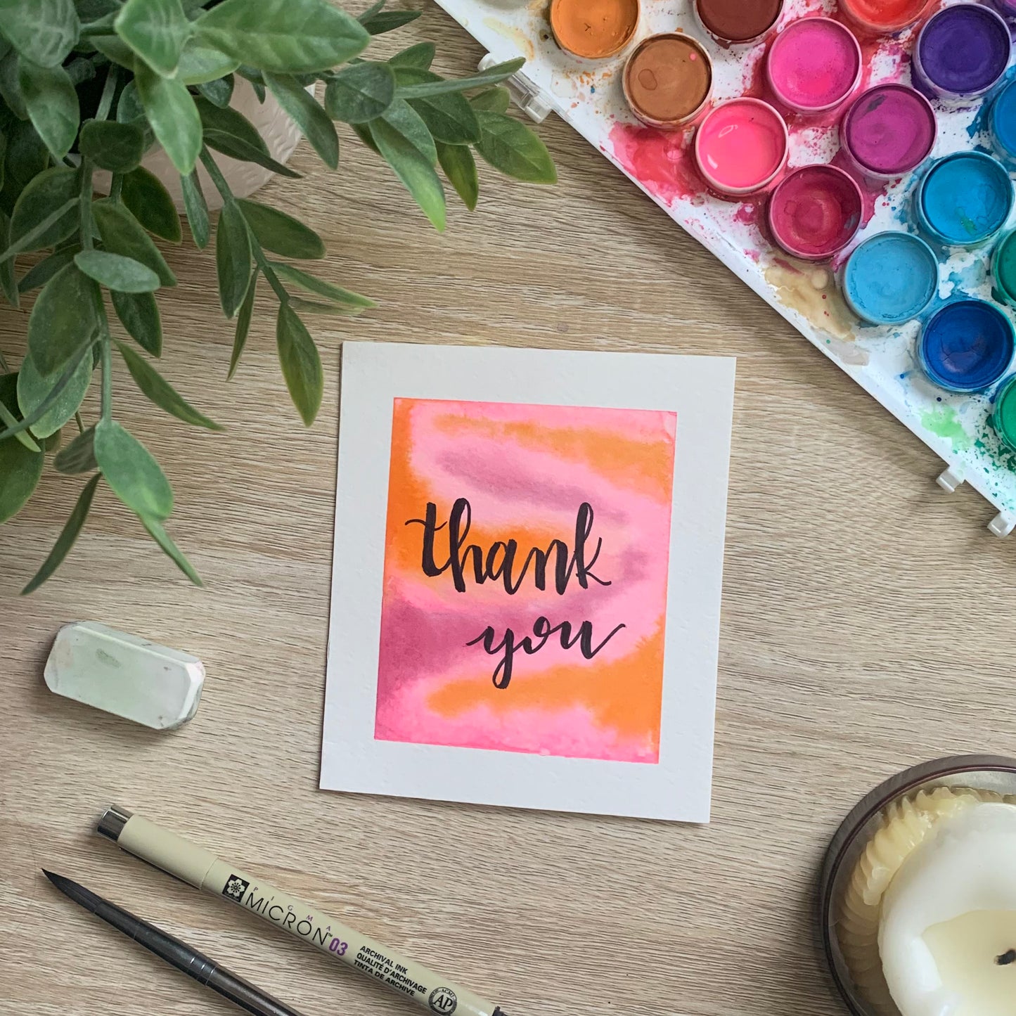 Tie Dye Thank You Card