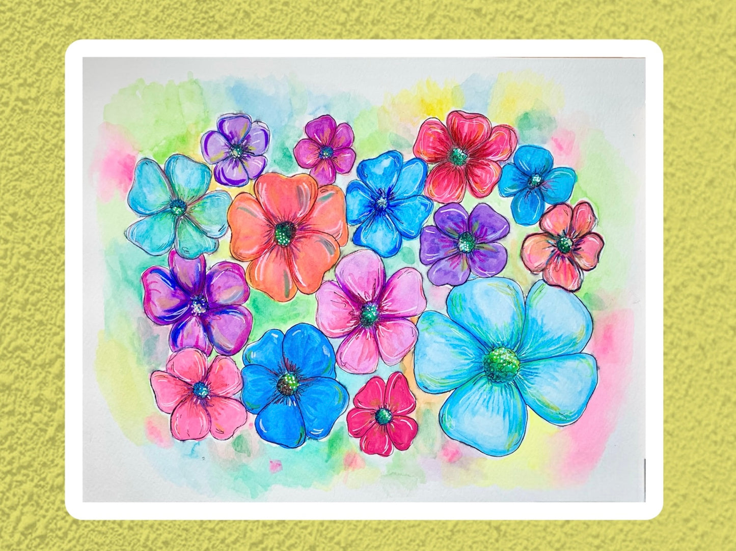 Original Painting- Watercolor Flowers (11"x15")