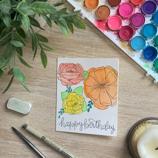 Floral Birthday Greeting Card