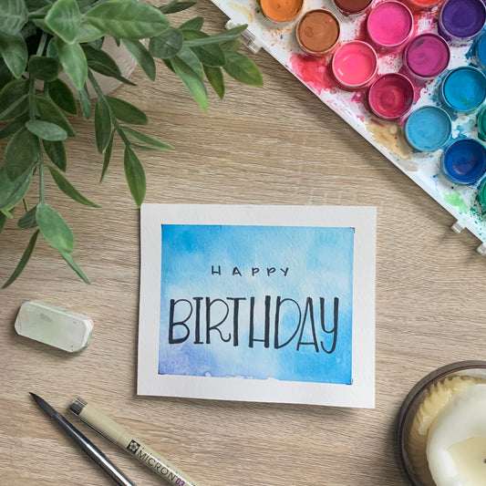 Watercolor Birthday Greeting Card