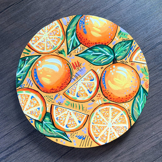 Original Painting- Oranges (8" Round)