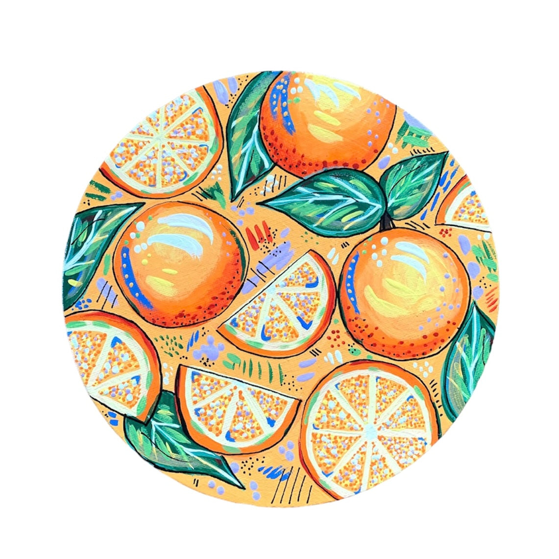 Original Painting- Oranges (8" Round)