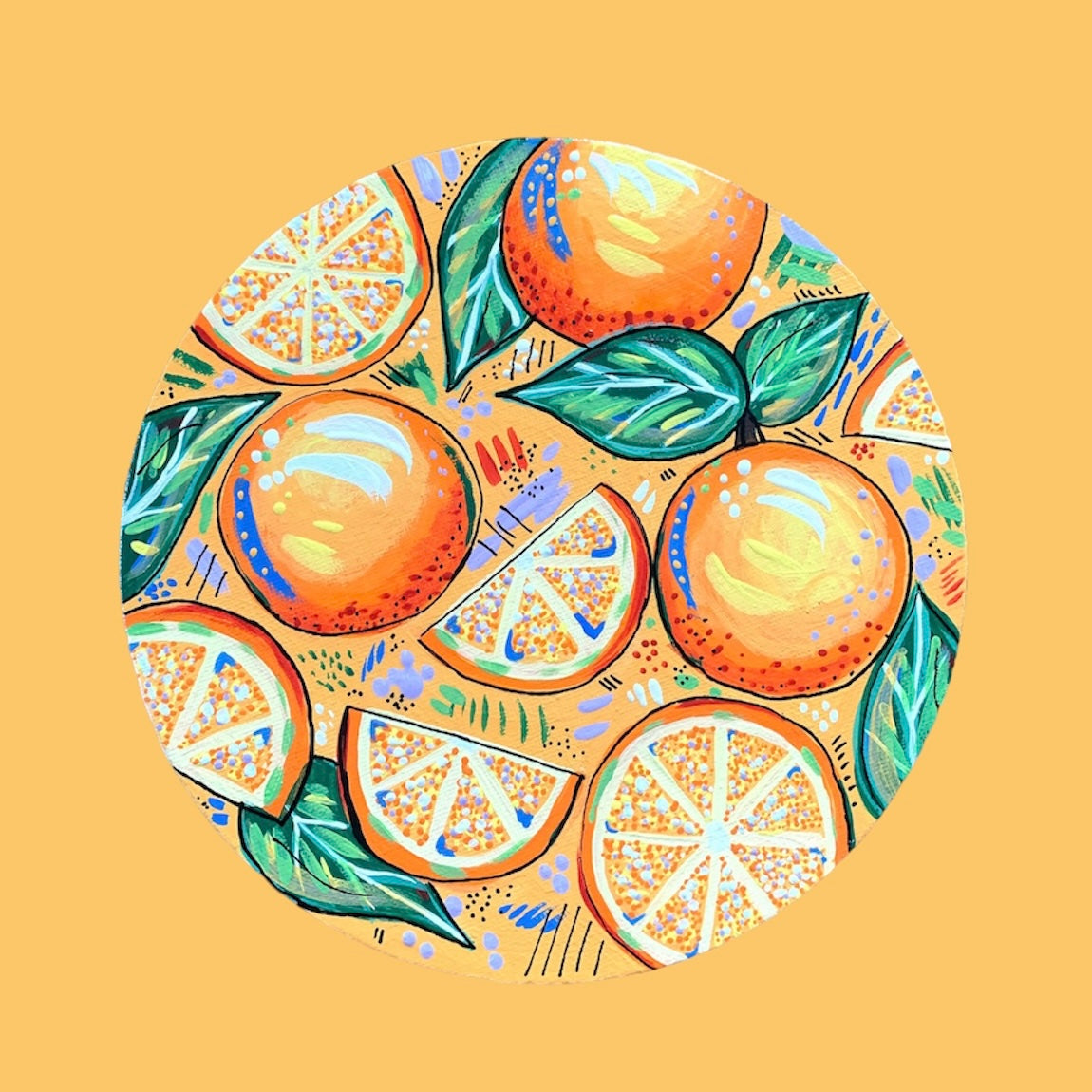 Original Painting- Oranges (8" Round)