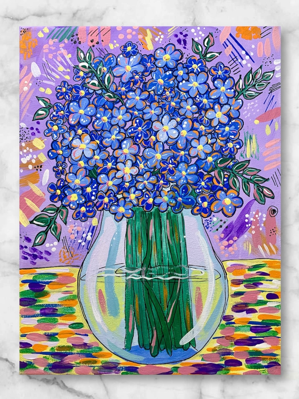 Original Painting- Forget Me Not (9”x12”)